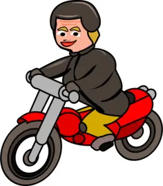 Woman on motorbike vector illustration