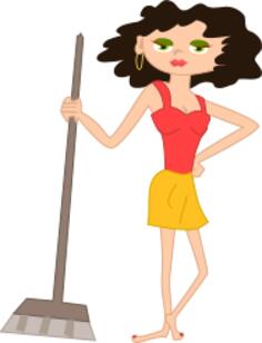 Vector image of young housewife
