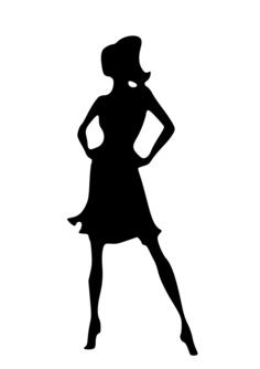 Silhouette vector image of glamorous woman