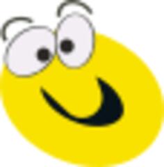 Yellow cartoon smiley vector clip art