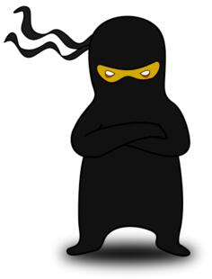 Vector illustration of black ninja spermatosoid