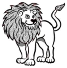 Line art lion vector illustration