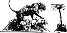 Roaring tiger in zoo vector clip art
