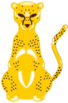 Vector image of drawn yellow leopard