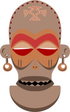 Vector image of Chokwe African mask