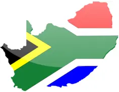 Vector graphics of country shape South Africa flag