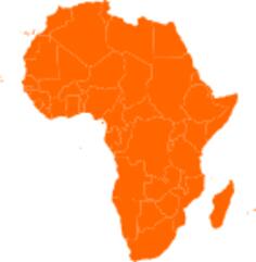 Continental map of Africa vector clip art