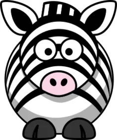 Vector image of cartoon zebra