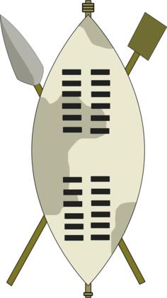 Zulu warrior equipment vector drawing