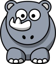 Vector clip art of happy cartoon rhino