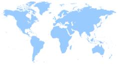 Blue silhouette vector drawing of political world map