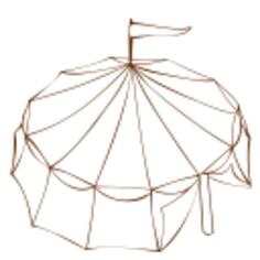 Vector drawing of Role Playing Game map symbol of a tent from a circus