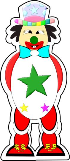 Vector graphics of colorful clown