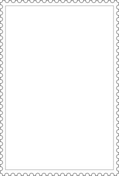 Vector image of toothed border postal stamp template