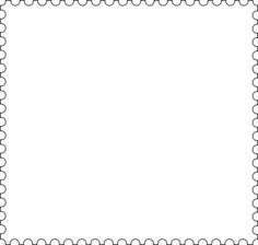 Vector graphics of rectangular blank postage stamp template