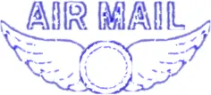 Vector drawing of air mail rubber stamp imprint
