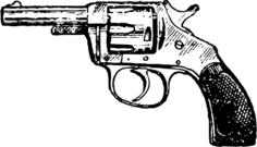 Vector illustration of revolver with rubber handle