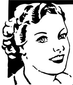 Girl face stamp vector image