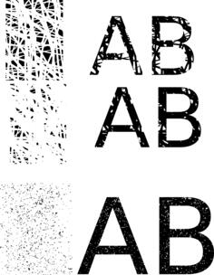Vector graphics of grunge letter effect