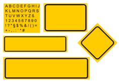 Vector illustration of yellow postage label templates set