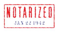 Notarized stamp imprint vector graphics