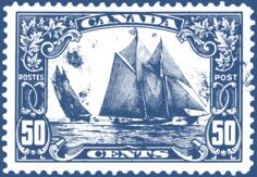 Bluenose Canadian stamp vector drawing