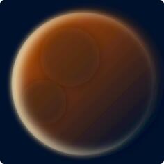 Red planet color vector illustration