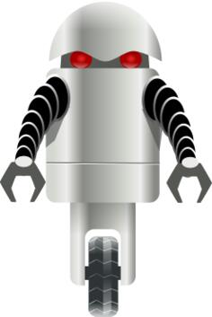 Robot on wheel vector graphics