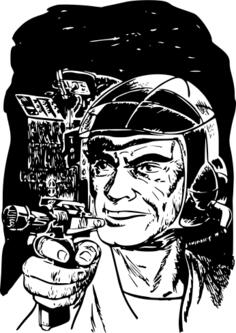 Space Pioneer character vector illustration