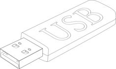 Thin line USB stick vector illustration