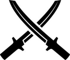 Vector graphics of crossed swords pictogram