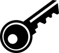 Vector illustration of door key pictogram