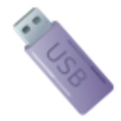 Vector clip art of purple USB stick