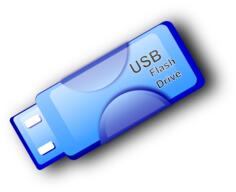 Vector drawing of thin USB flash drive