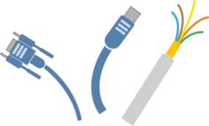 Computer cables for USB vector clip art