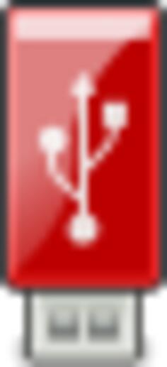 Vector illustration of small flashy red USB stick
