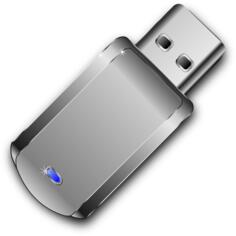 Vector clip art of shiny grey USB stick