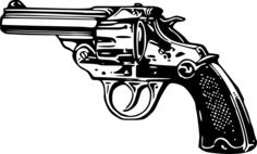 Old style pistol vector drawing