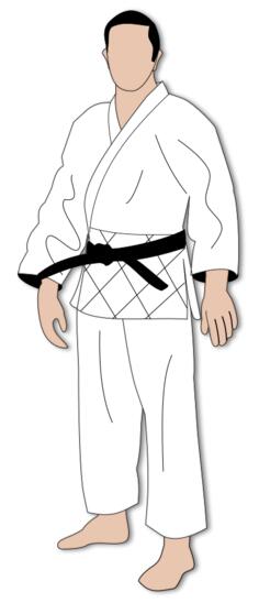 Faceless man in kimono vector drawing