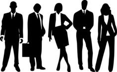 Young business people silhouettes vector image