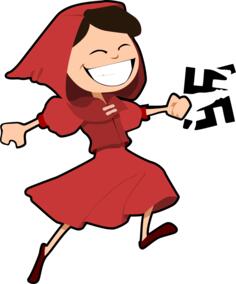 Little red riding hood against fascism vector illustration
