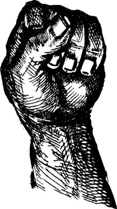 Man's fist detailed drawing vector image