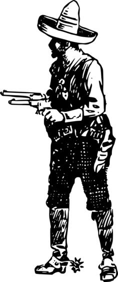 Cowboy with two guns vector graphics