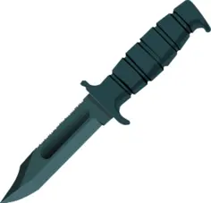 Knife with rubber handle vector graphics