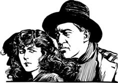 Cowboy and his lady vector illustration