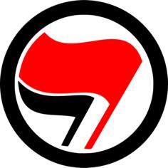Vector clip art of round antifascist action sign