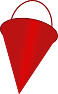 Vector graphics of conical buckets for fire-fighting