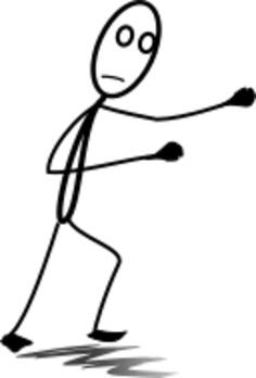 Vector image of stick man figure in fighting position