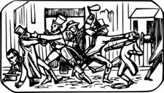 Fight in the street vector image