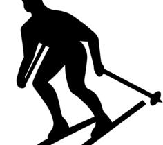 Silhouette vector illustration of skier icon